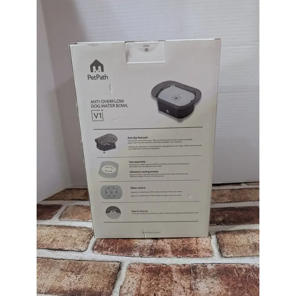 PetPath Anti-Overflow Dog Water Bowl V1+ No Spill Slow Feeder Floating Disk 2.2L